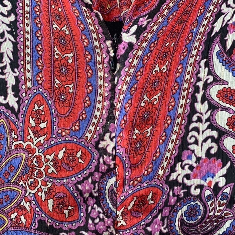 TAHARI By Arthur S. Levine Mock Neck Paisley Print Long Sleeve Maxi Dress NWOT - Picture 11 of 14